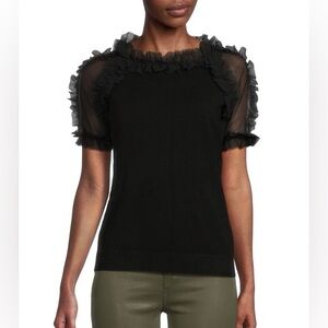 Sioni Black Ruffled Top